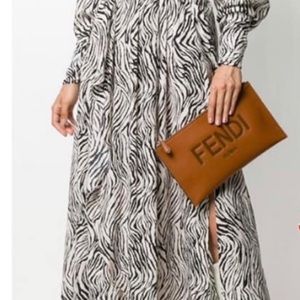 Fendi logo clutch
